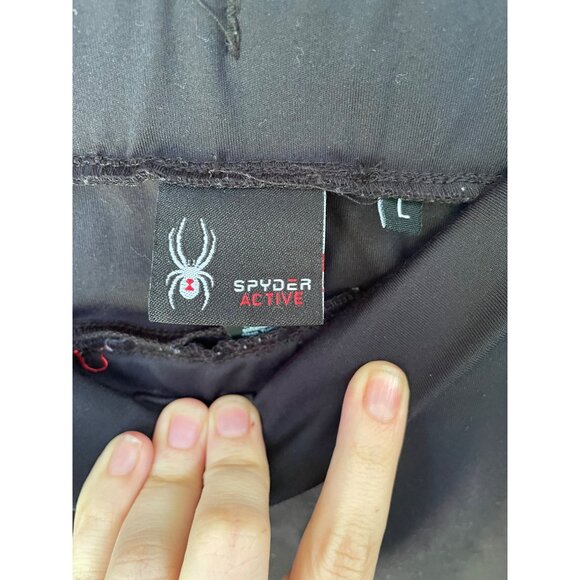 Mens Spyder Active Black Jogger Pants With Zip Pockets & Drawstring Waist Size L - Picture 5 of 5